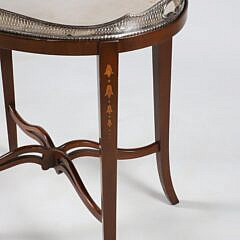 Silver Plated Tray on Bell Flower Inlaid Stand