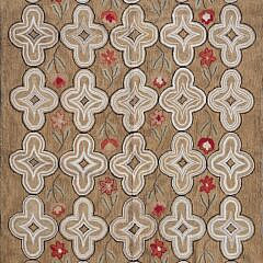 American Geometric Design Hooked Rug