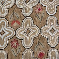 American Geometric Design Hooked Rug