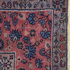 Antique Fereghan Sarouk Oriental Carpet in Vibrant Raspberry and Blue Hues