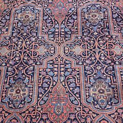 Antique Fereghan Sarouk Oriental Carpet in Vibrant Raspberry and Blue Hues