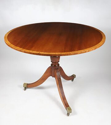 Mahogany Cross Band Tilt Top Table