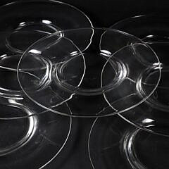Set of Eleven Steuben Glass Plates with Dust Bags