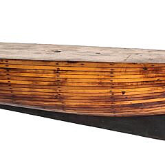 Extraordinary Large Antique Shipbuilders Half Hull Model Coffee Table, 19th century