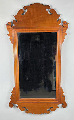 Eldred Wheeler Chippendale Style Tiger Maple Mirror