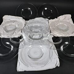 Set of Eleven Steuben Glass Plates with Dust Bags