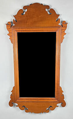 Eldred Wheeler Chippendale Style Tiger Maple Mirror