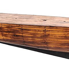 Extraordinary Large Antique Shipbuilders Half Hull Model Coffee Table, 19th century