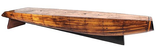 Extraordinary Large Antique Shipbuilders Half Hull Model Coffee Table, 19th century