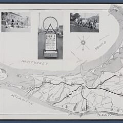 Vintage 1940s Whimsical Nantucket Island Young’s Bicycle Shop Map