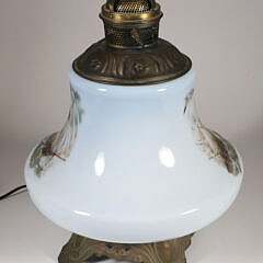 Vintage “Clipper Ship” Milk Glass Lamp Base