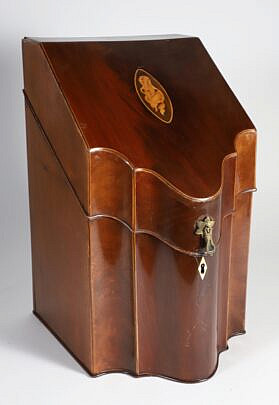 Georgian Mahogany Satinwood Knife Box