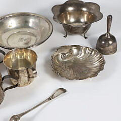 Group of 24 Pieces of Hallmarked Sterling Silver Comprising of Porringer, Bowls, and Plates, etc.