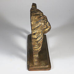 Gilt Cast Iron Lion Doorstop