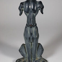Mid Century Virginia Metal Crafters Cast Iron Hound Dog Doorstop