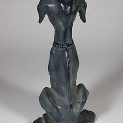 Mid Century Virginia Metal Crafters Cast Iron Hound Dog Doorstop