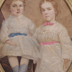 Watercolor “Portrait of the Wyck Sisters”, 19th Century