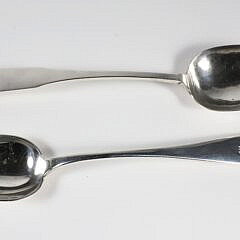 Two Large Silver Serving Spoons, Late 18th/Early 19th Century