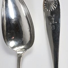 Two Large Silver Serving Spoons, Late 18th/Early 19th Century