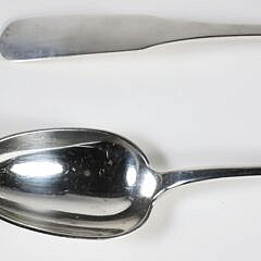 Two Large Silver Serving Spoons, Late 18th/Early 19th Century