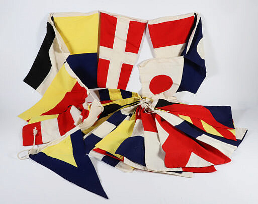 Set of 32 Decorative Cotton Nautical Signal Flags