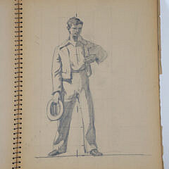 Edgar W. Jenney 20th Century Spiral Sketchbook Containing Assortment of Jenney’s Sketches