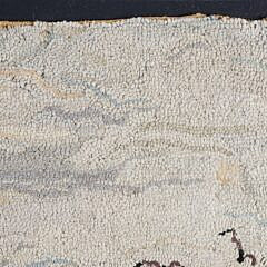 Antique Clipper Ship Hooked Rug Mounted on Board