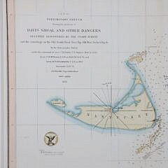 1853 Nantucket Map, Davis Shoal and Other Dangers by U.S. Coast Guard Survey Office