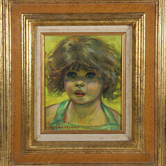 Mary Sarg Murphy Oil on Canvas "Portrait Golden Girl"