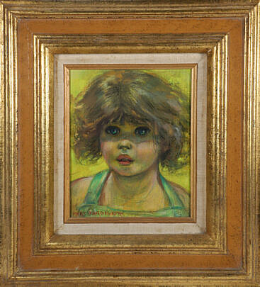 Mary Sarg Murphy Oil on Canvas "Portrait Golden Girl"