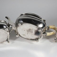 English George III Teapot, Creamer, and Sugar Bowl