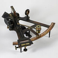 Spencer Browning & Co. London Sextant, in Wooden Box with Duren & Costigan Paper Label on Interior
