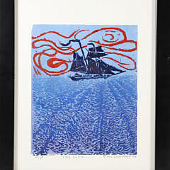 John Carruthors Artist Proof Wood Cut "The Lynx"