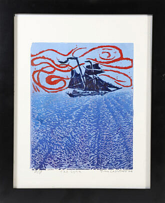 John Carruthors Artist Proof Wood Cut "The Lynx"