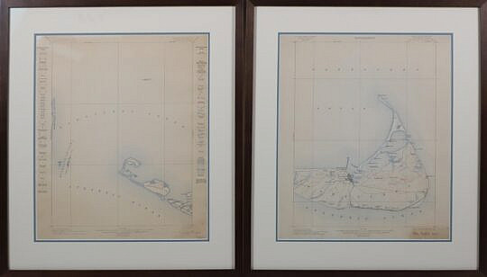 Two Part U.S. Geological Survey Nantucket Island Map, 1899 and 1905 Editions