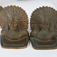 Collection of Five Antique and Vintage Doorstops and Native American Chief Bookends