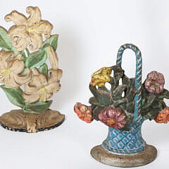Collection of Five Antique and Vintage Doorstops and Native American Chief Bookends