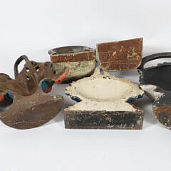 Collection of Five Antique and Vintage Doorstops and Native American Chief Bookends