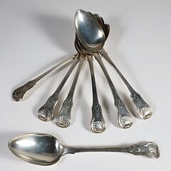 Seven George III Sterling Silver Tablespoons Mark of William Bateman, London 1817