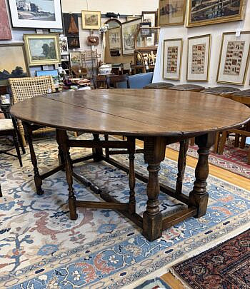 English Oak Gate-Leg Dining Table
