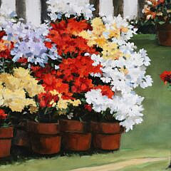 Roy Bailey Oil on Canvas “Geraniums in Pots”