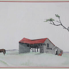 Doris and Richard Beer Watercolor “Horse and Barn”