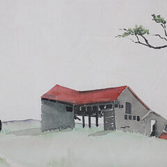 Doris and Richard Beer Watercolor “Horse and Barn”
