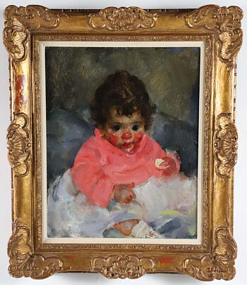 Martha Walter Oil on Panel "Italian Baby"