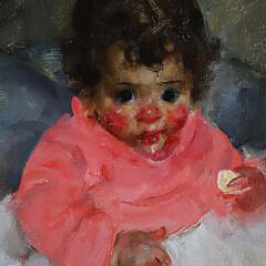 Martha Walter (American 1875-1976) Oil on Panel “Italian Baby”