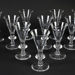 Set of Ten Boxed Steuben Engraved Cordials