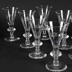 Set of Ten Boxed Steuben Engraved Cordials