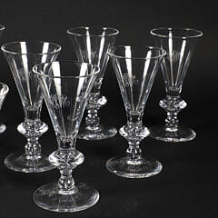 Set of Ten Boxed Steuben Engraved Cordials