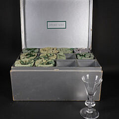 Set of Ten Boxed Steuben Engraved Cordials
