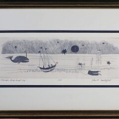 John Lochtefeld Limited Edition Etching "Seascape and Night Sky"